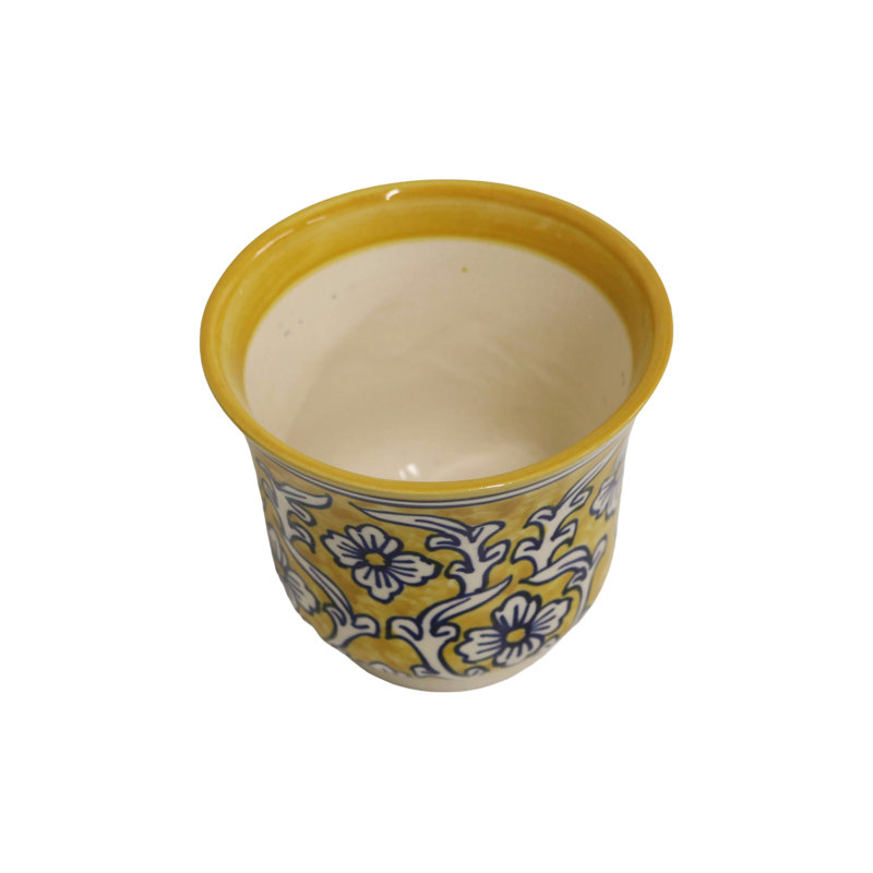 Home&Manor Ceramic Planter Yellow, Yellow