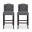 Tabouret de comptoir contemporain capitonné à oreilles en tissu, ensemble de 2-1628291415