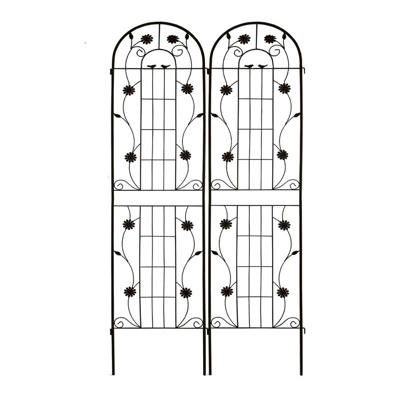 Paquet de 2 arches décoratives en métal pour jardin, Black
