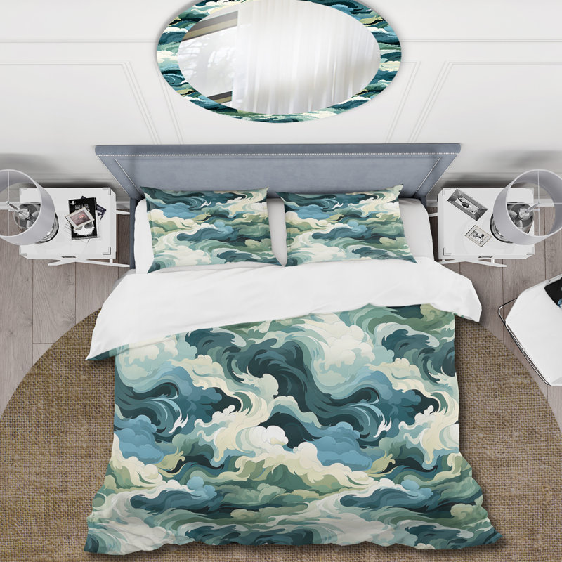 Ensemble de housse de couette Green Nomad Camo Elegance II - Camouflage, Housse de couette pour grand lit et 2 taies décor