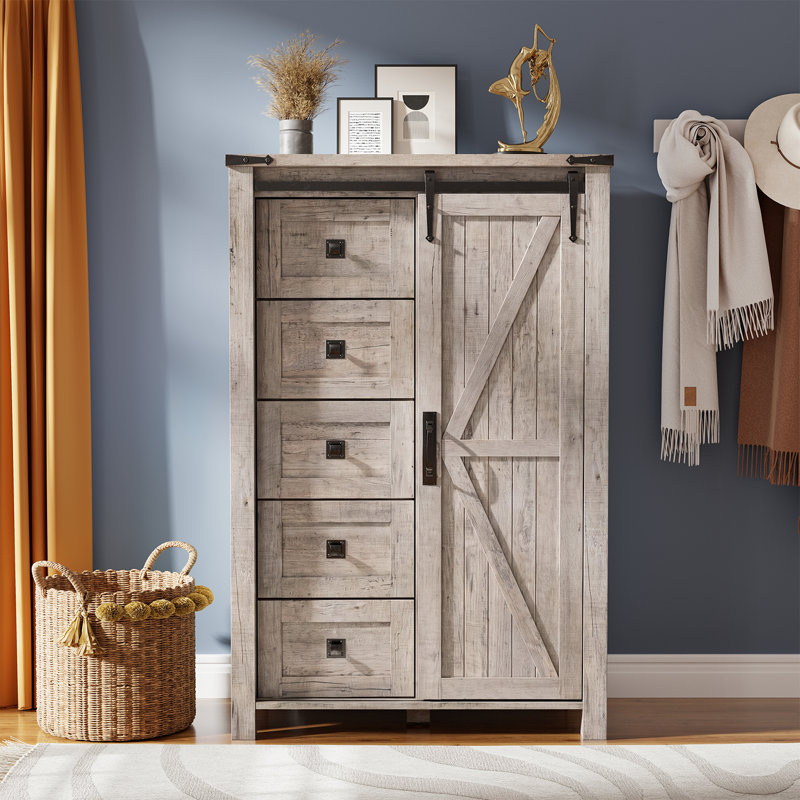 Commode 5 tiroirs Farmhouse, Couleur claire