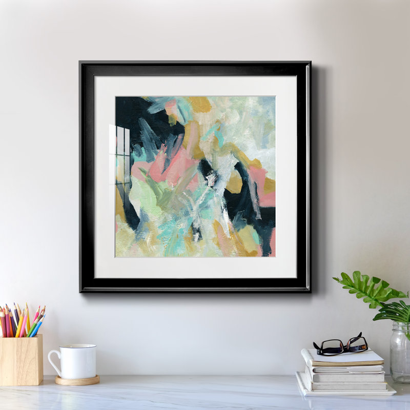 Vitalité - peinture encadrée, H 17,5 po x l 17,5 po x P 1,5 po, Papier encadré noir