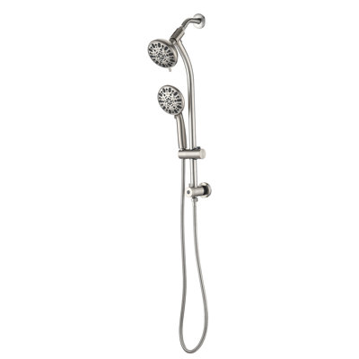 Pomme de douche à glissière combinée à 7 réglages et système de douche à main à deux réglages Slide Spa