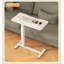 Table à plateau réglable avec roulettes - Bureau d'ordinateur portable en forme de C pour le travail, les études et l'allaitement au lit
