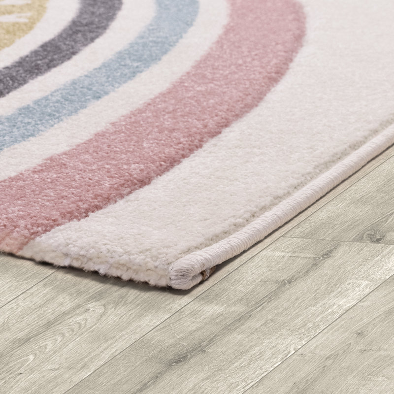 Rectangle Polypropylene Rug, Rectangle 3'11" x 5'7", Pink