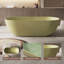 Baignoire autoportante de 175 cm (69 po) en surface solide, baignoire moderne en résine de pierre avec bonde escamotable et trop-plein