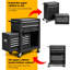 Coffre à outils roulant à 6 tiroirs avec armoire relevable et coffre supérieur verrouillable, noir-1549132771