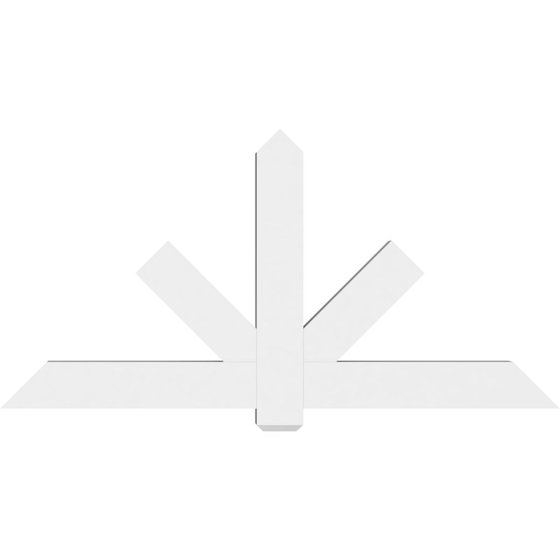 Kennewick Architectural Grade PVC Gable Bracket, 36" H x 72" W (Pitch: 12/12), 4" D x 6" F
