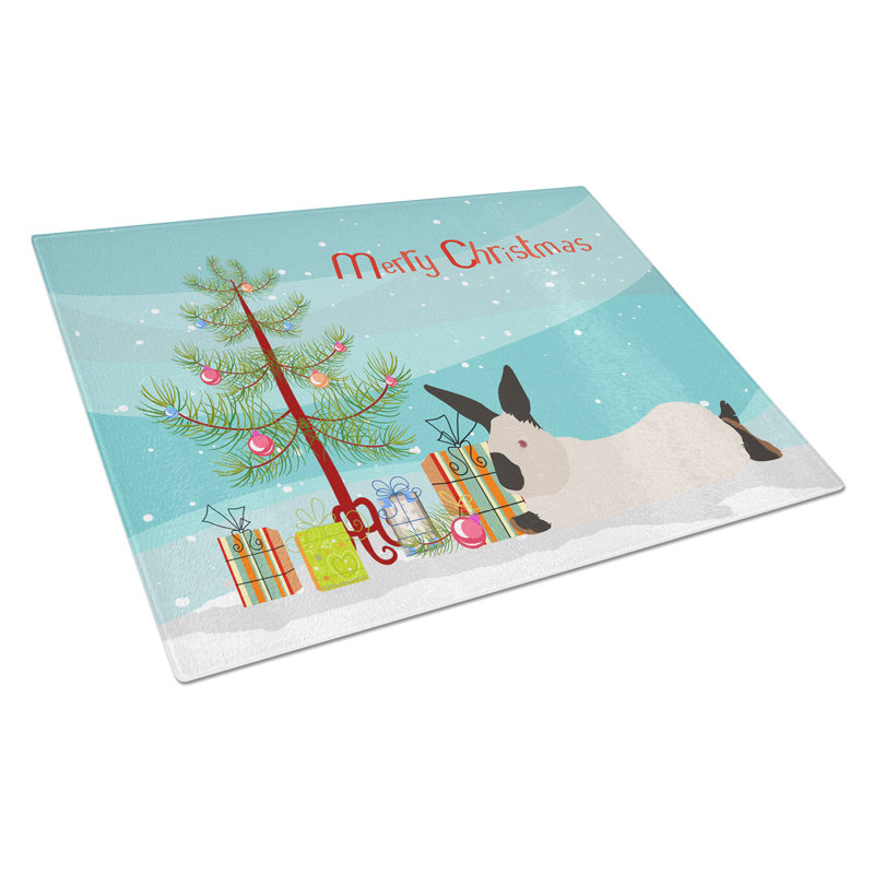 Caroline's Treasures Tempered Glass California Rabbit Christmas Cutting Board