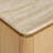 Marisol Square Travertine Side Table with Stone Top Oak Base Pedestal designer side table for Indoor Living Room Use-1439135362