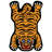 🐯 Orange Tummy Tiger Shaped Accent Rug