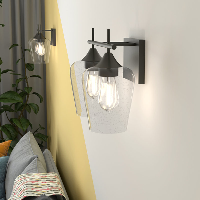 Applique à bras noir mat à 2 lumières Lamarr