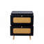 Table de chevet 2 tiroirs en rotin