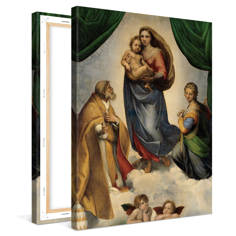 The Sistine Madonna by Raphael - No Frame Painting on Canvas, 40cm H x 30cm W x 2cm D