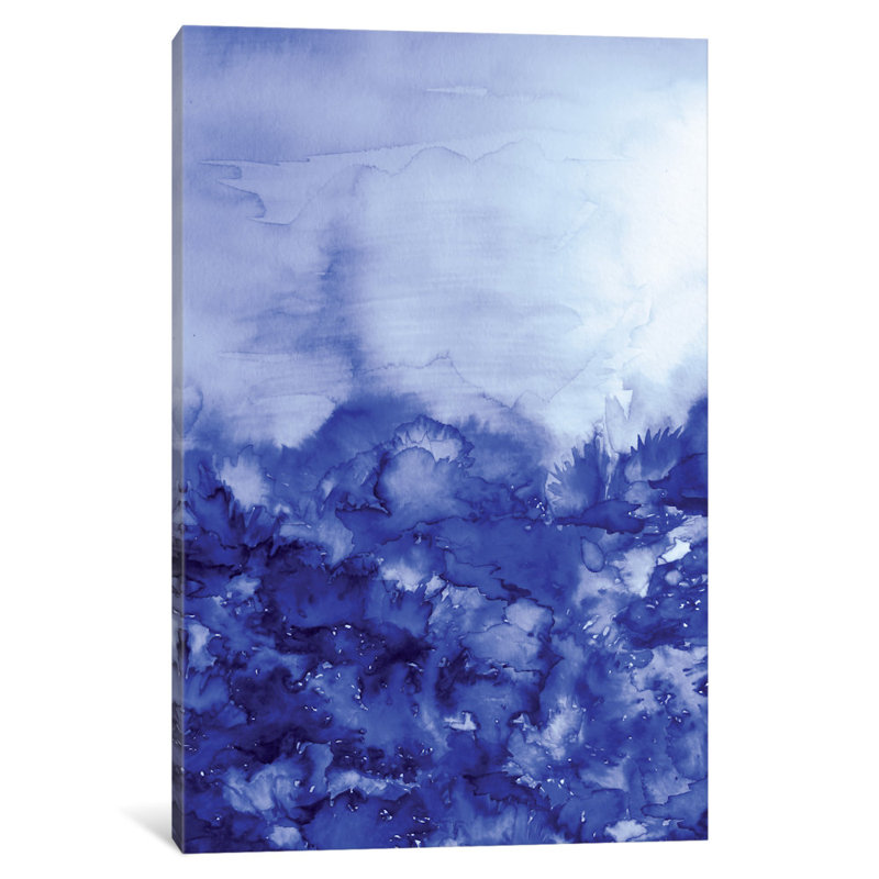 Into Eternity, reproduction d'art sur toile tendue en bleu indigo, H 12 po x l 8 po x P 0,75 po, Toile tendue, Blanc