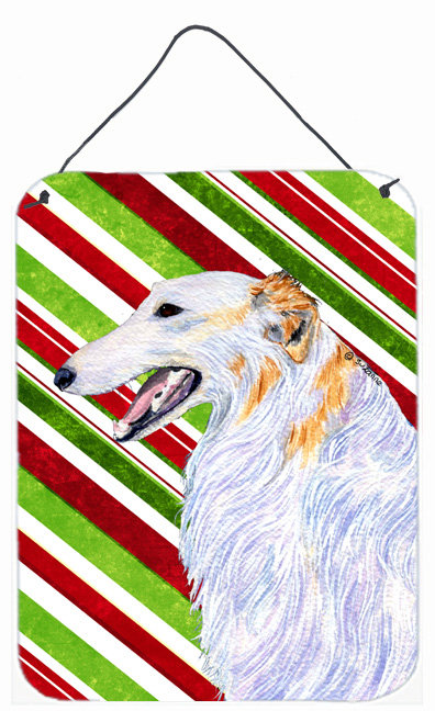Noël de noël canne à sucre, impression sur plaque, Barzoï
