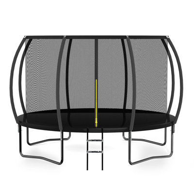 Trampoline YumHome de 3,66 m (12 pi), certifié ASTM, structure gonflable extérieure pour jardin, cadre en acier robuste avec filet de sécurité et échelle, capacité de charge de 150 kg (330 lb), conçu pour le plaisir de toute la famille, facile à assembler et résistant à la rouille