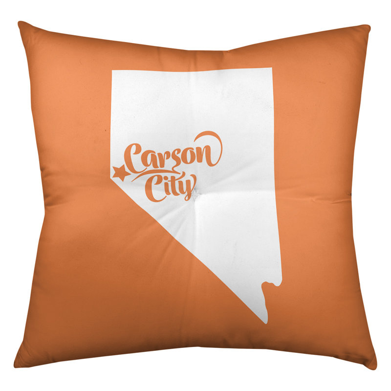 Coussin de sol touffeté nevada, 26 po x 26 po, Orange, Ville de Carson City