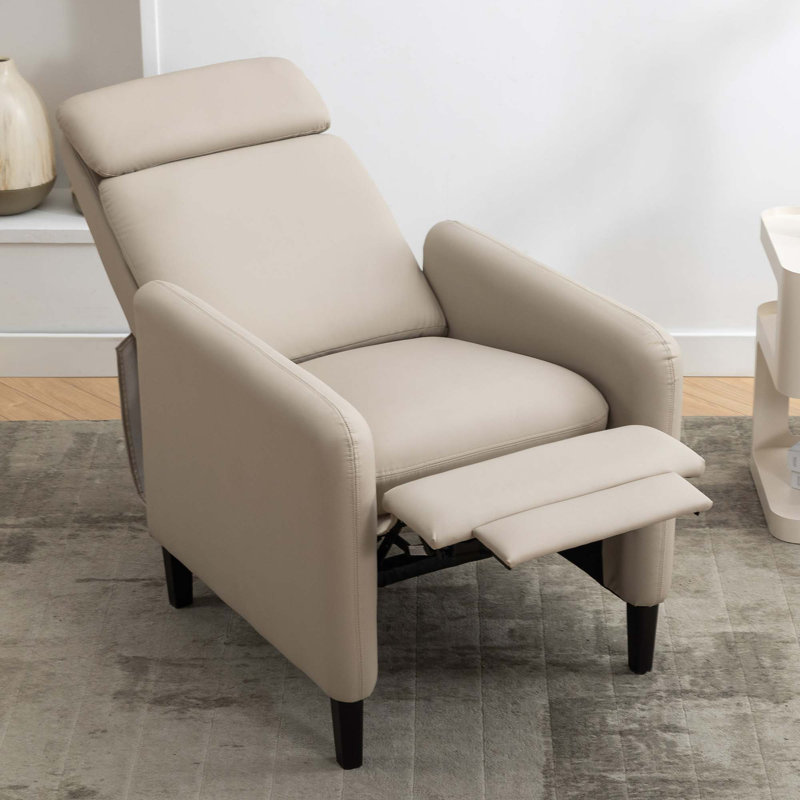 Fauteuil inclinable réglable moderne, Similicuir beige