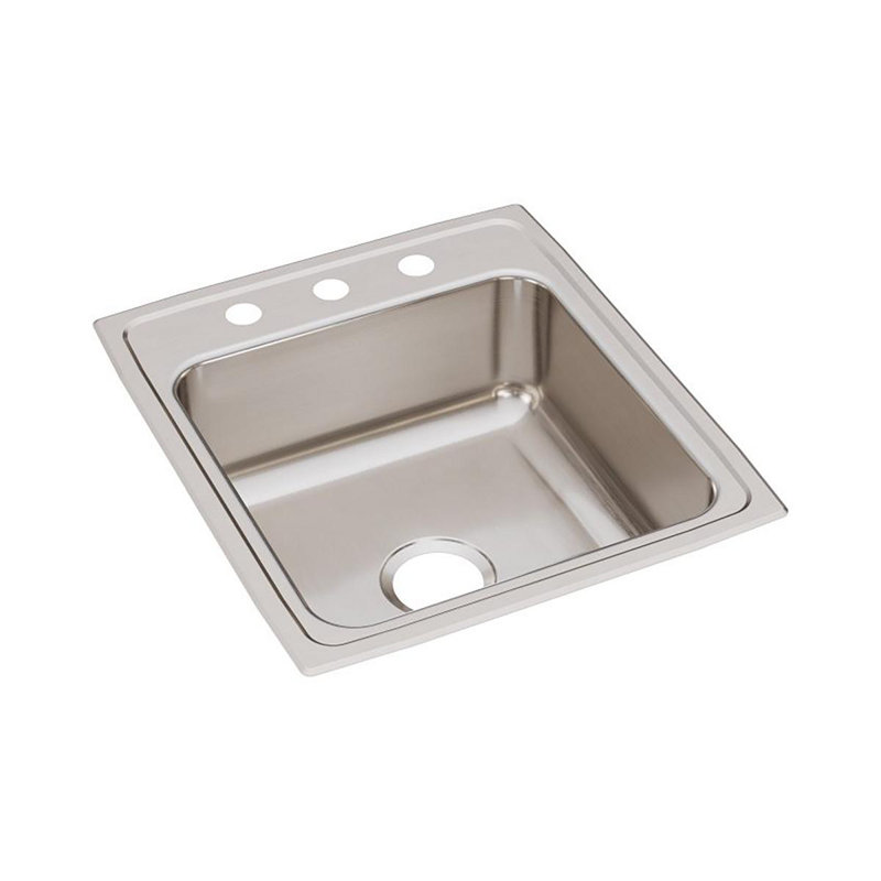 Évier de cuisine à montage sur plan L 19,5 po x l 22 po Lustertone, Trou OS4