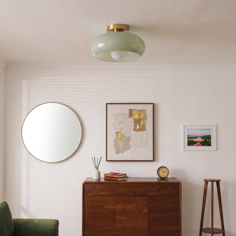 Verre semi-encastré vert, H 9,84 po x l 11,02 po x P 11,02 po