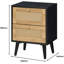 Anisjon & Rattan 2 Drawer Bedside Table-1317511962