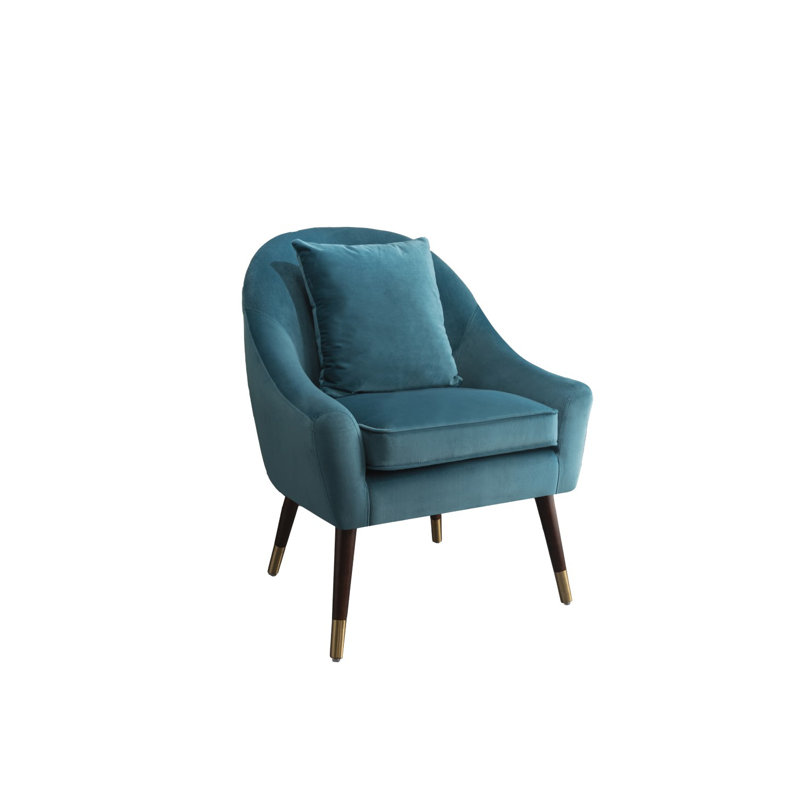 Giddings Velvet Barrel Chair, Teal