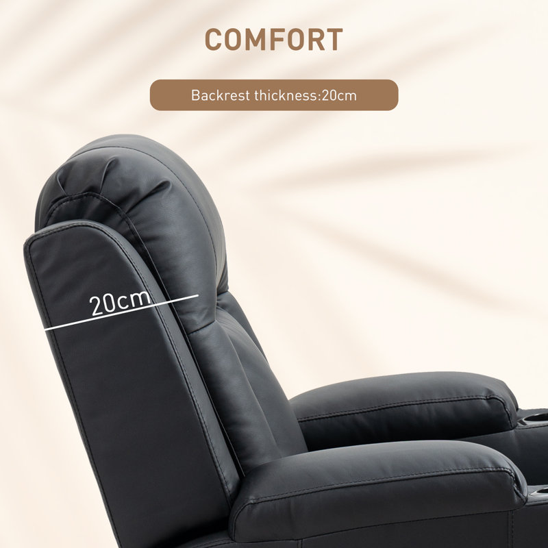 Fauteuil de massage en faux cuir, Similicuir noir