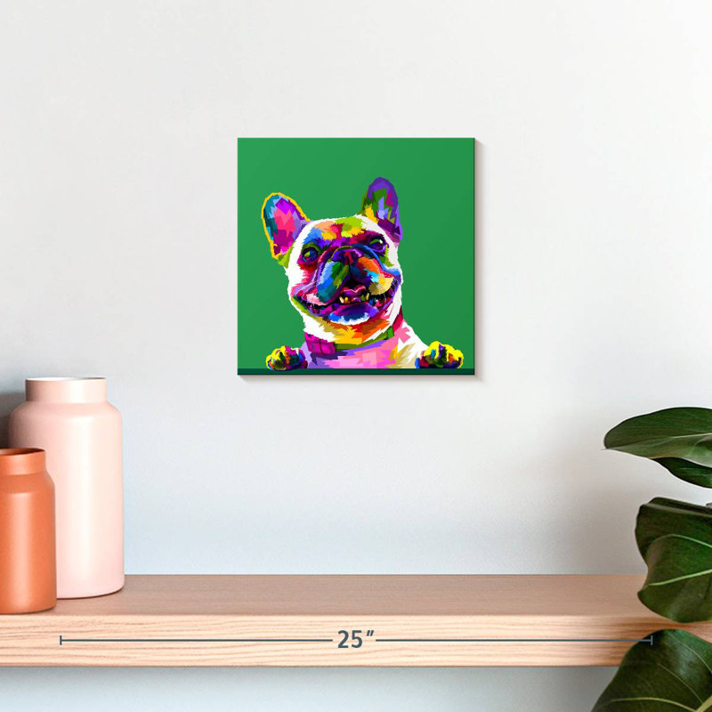 Bouledogue abstrait Brampt, H 10 po x l 10 po