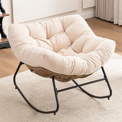 Chaise d'appoint berçante rembourrée Chenille