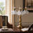 3‑Light Antique Brass Table Lamp