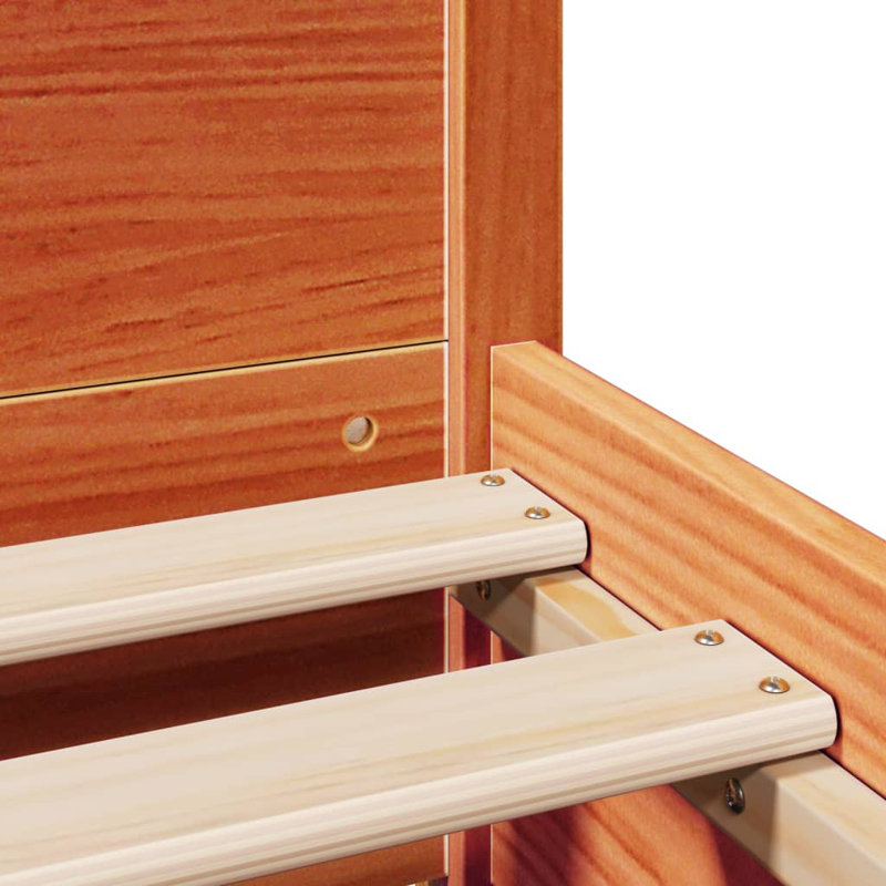 Storage Bed, European Double (140 x 200 cm), Wax Brown