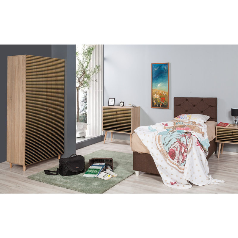 Armoire Ginevra, Jaune / chêne