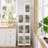 Aarn 4 Tier Folding Stackable Storage Box, Stackable Storage Drawers On Wheels, Bathroom Floor Cabinet With Doors