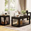 Ensemble de table basse de salon 3 pièces, table basse et table d'appoint de style moderne, offrant un grand espace de rangement et des bords lisses et arrondis-576604482