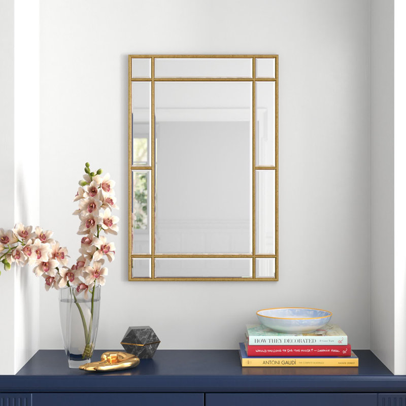 Miroir décoratif biseauté Adinel, Doré, H 30 po x l 20 po