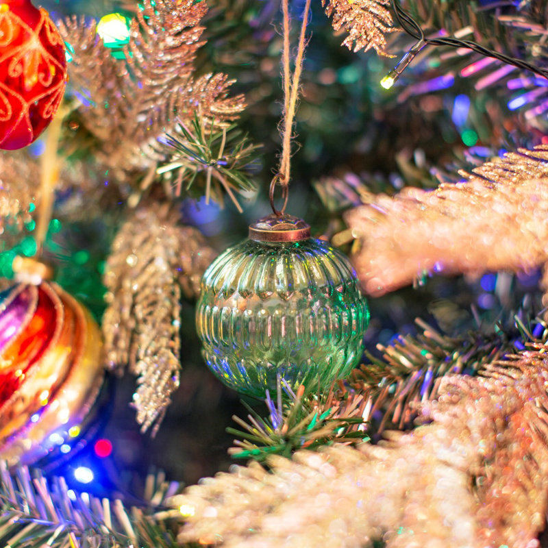 Solid Colour Glass Bauble, Green