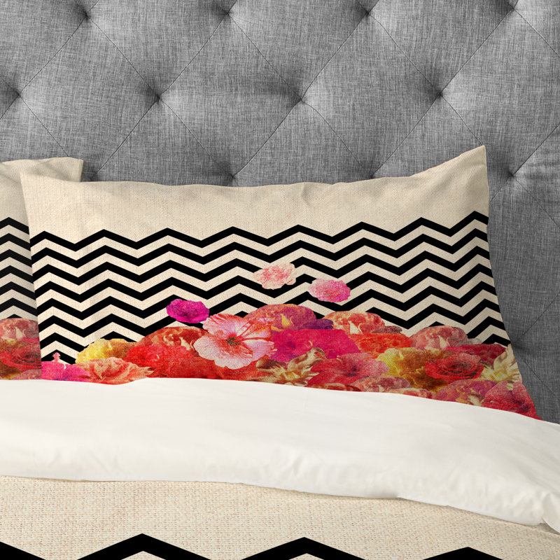 Bianca Green Chevron Floral 2 Pillowcase, Standard