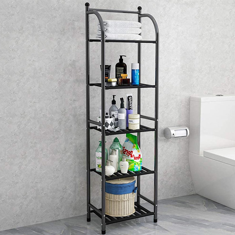 Aviahna Metal Bathroom Shelves, Black