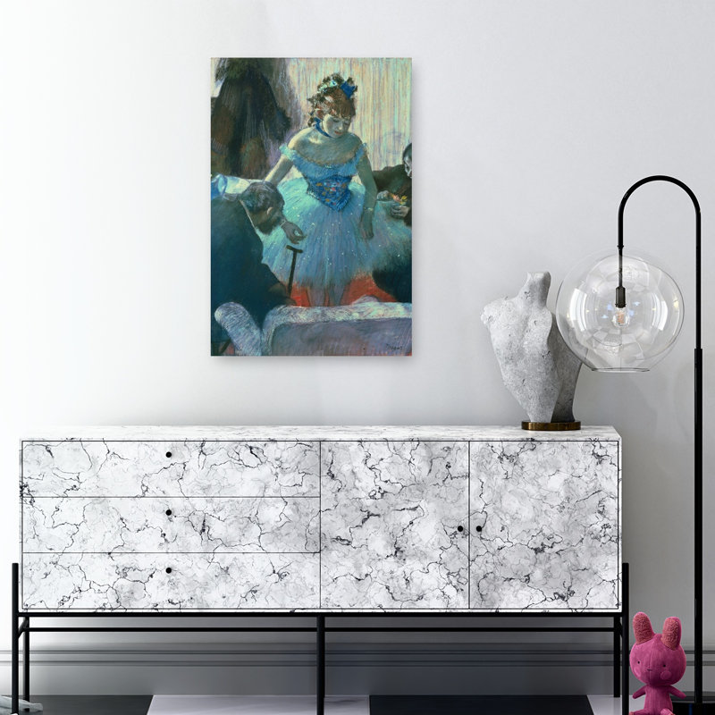 Danseuse dans sa loge - Affiche murale contemporaine abstraite impressionniste, H 36 po x l 24 po