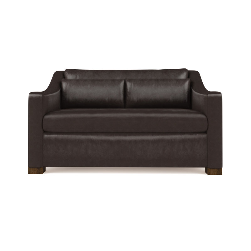 Causeuse Crosby, Cuir rétro chocolat, H 32,5 po x l 60 po x P 43 po, Ébène