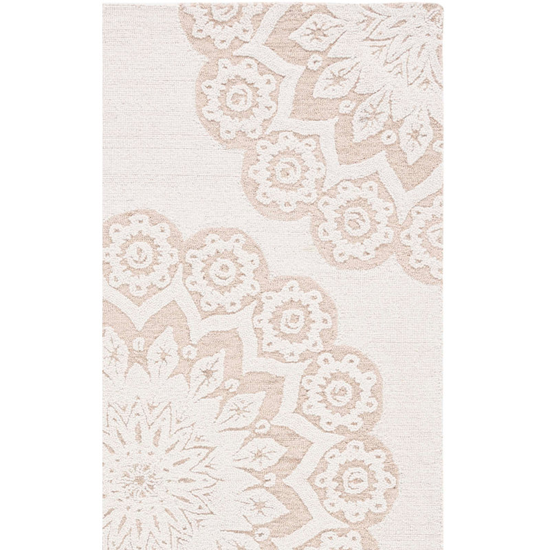 Blossom Hand Tufted Wool And Cotton With Latex Floral Rug, Rectangle 5' x 8'