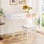 Ensemble coiffeuse classique 43,3 "avec miroir rabattable et tabouret, coiffeuse avec trois tiroirs et espace de rangement, blanc-1211736990