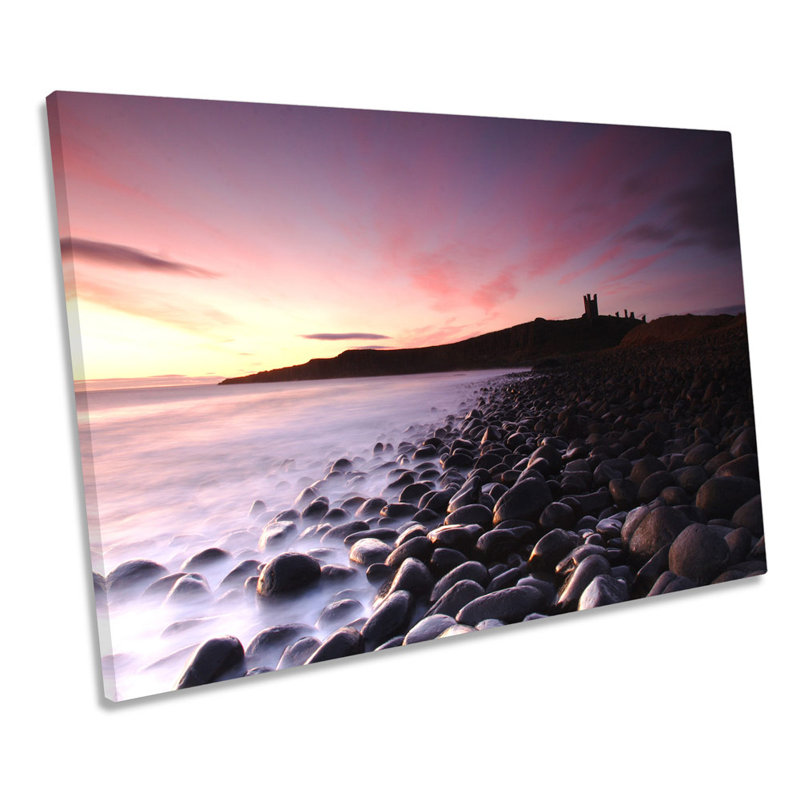 Sunset Over Dunstanburgh Castle - Wrapped Canvas Print, 30.5cm H x 45.7cm W x 2cm D
