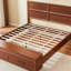 Bed with 3D Geometric Headboard & Storage Bench - 4-Drawer Storage-2134578361-2134578363