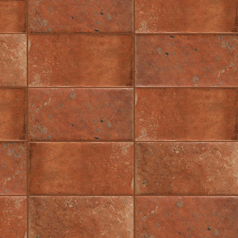 Scarlet 8X16 Rosso Siena Terracotta Porcelain Wall and Floor Tile, Red