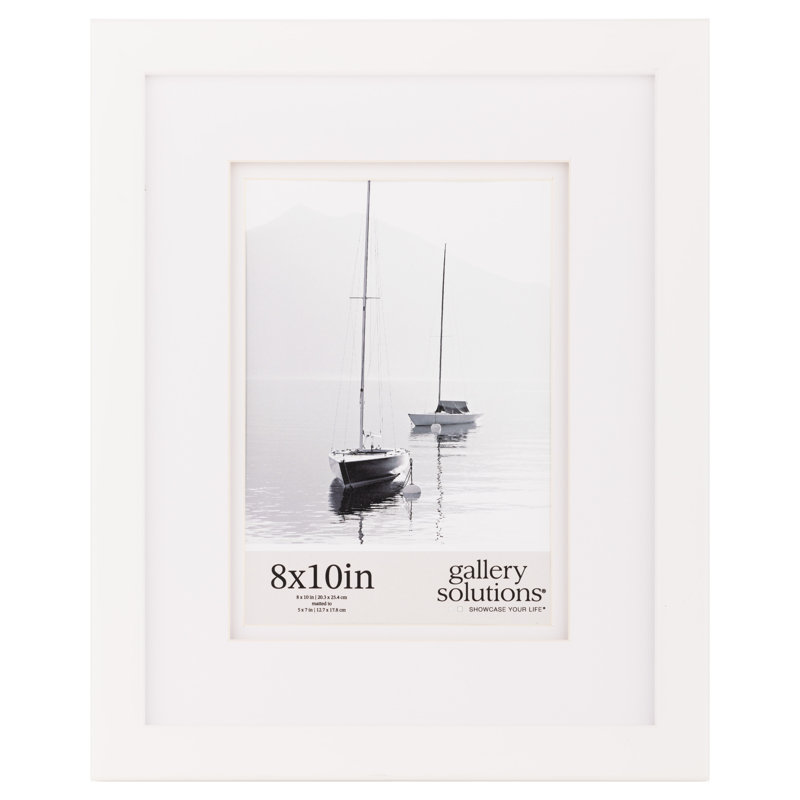 Cadre à photos double mat à fixation murale ou sur plateau Gallery Solutions, Blanc, 8 po x 10 po, 5 po x 7 po
