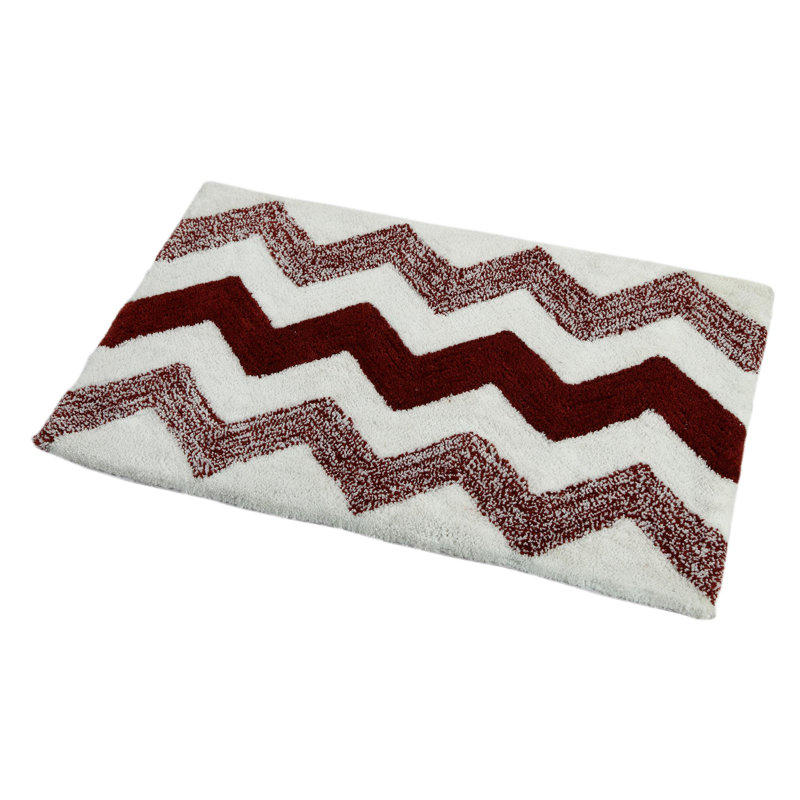 Erickson Non-Slip Bath Rug, Cabernet White