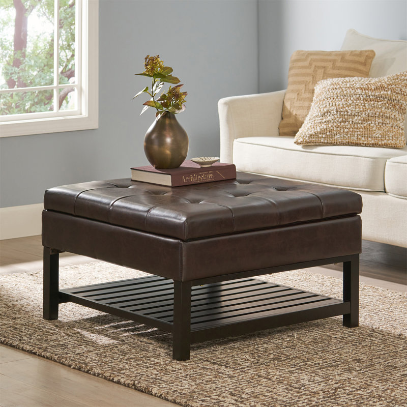 Table basse avec rangement et repose-pieds (table basse incluse, sans chaises)