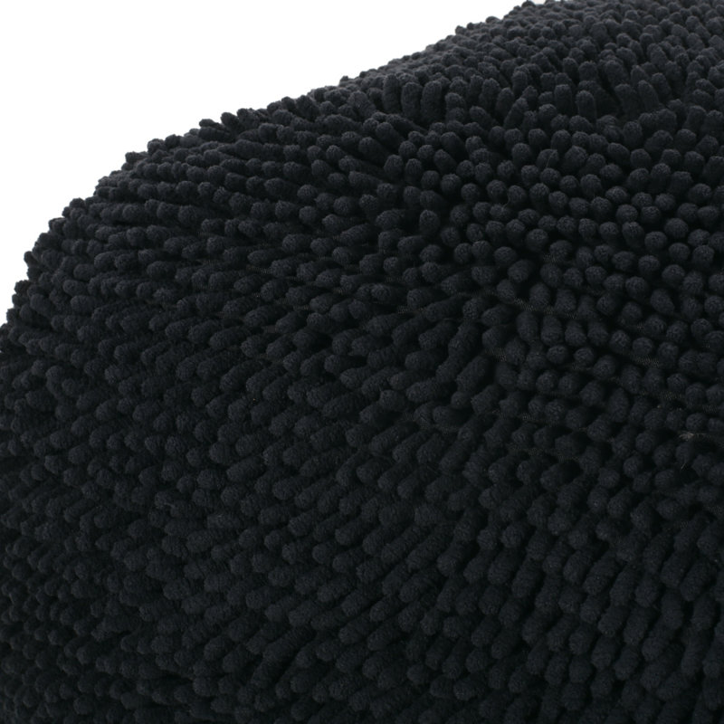 Spongy Microfiber Square Pouf, Dark Charcoal, Charcoal